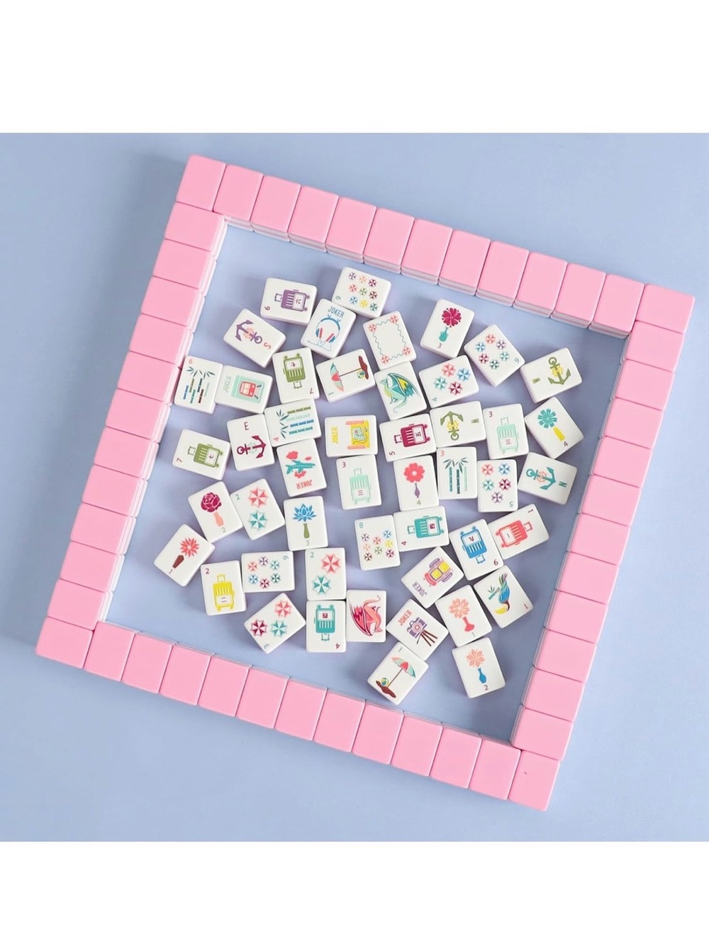 American Mahjong Tile Set - White Tiles with Multicolor Travel theme - Picture 6 of 9